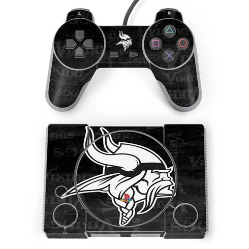 NFL Minnesota Vikings Black & White PlayStation Classic Bundle Skin